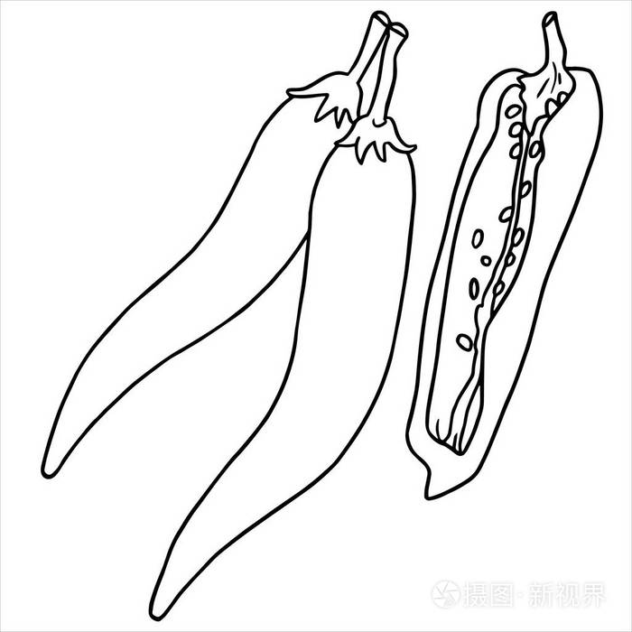 白色背景下卡通辣椒的矢量图示插画-正版商用图片104u53-摄图新视界