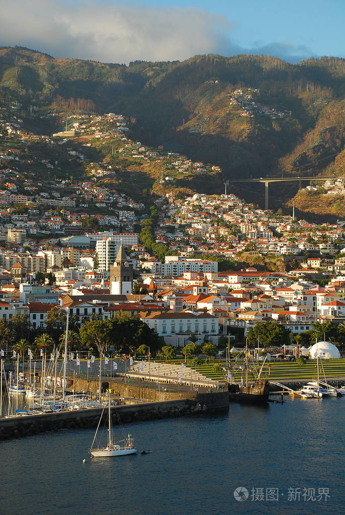 马德拉岛上的丰沙尔的全景葡萄牙