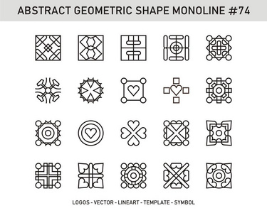 设置抽象的几何矢量徽标。细线。库存设计模式背景