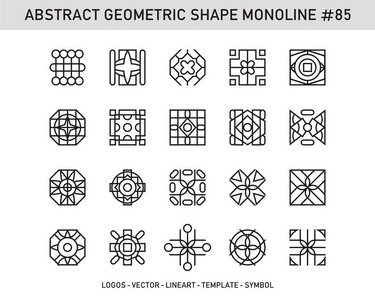 设置抽象的几何矢量徽标。细线。库存设计模式背景