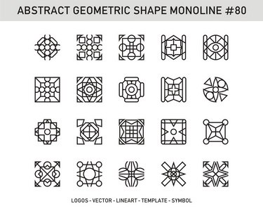设置抽象的几何矢量徽标。细线。库存设计模式背景
