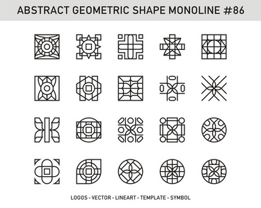 设置抽象的几何矢量徽标。细线。库存设计模式背景