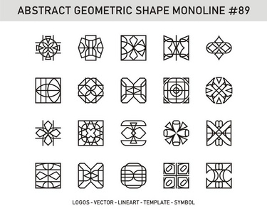 设置抽象的几何矢量徽标。细线。库存设计模式背景