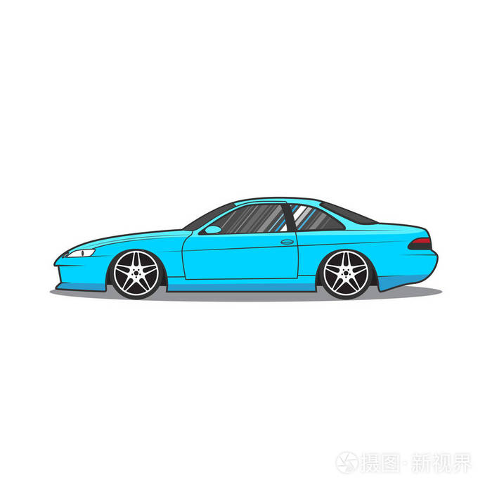 日本跑车汽车草图侧面视图