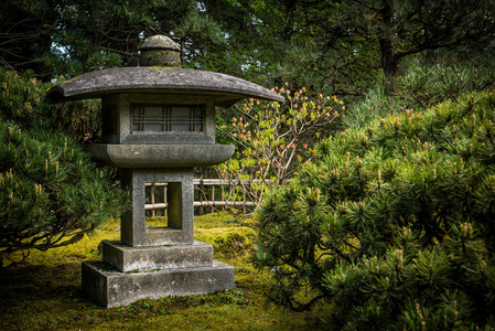 石灯笼日式庭园