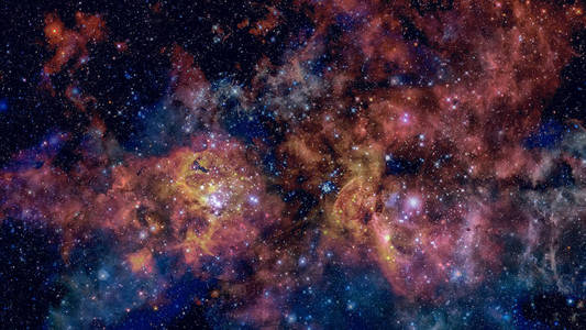 巨大的发光星云。空间背景。由 Nasa 提供的这幅图像的元素