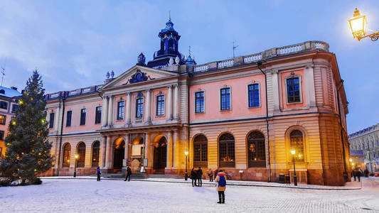 斯德哥尔摩的圣诞节斯德哥尔摩的诺贝尔博物馆。瑞典