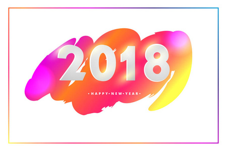 创意新年2018设计卡在现代背景下。矢量