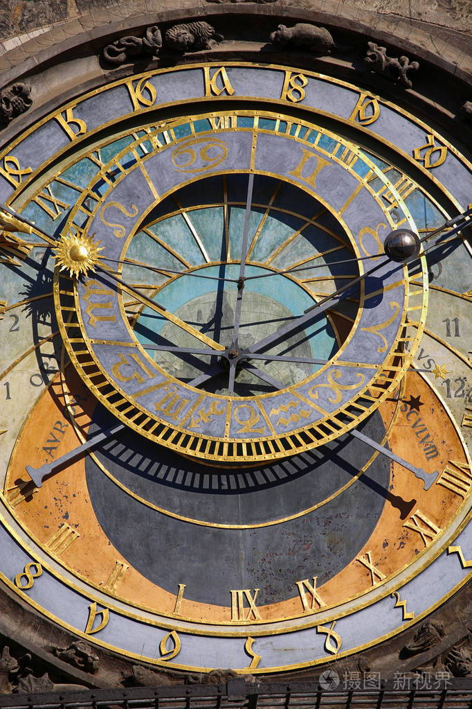 在老城广场在布拉格,捷克共和国布拉格天文钟的天文钟