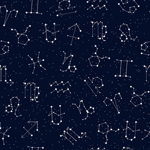 星座对星空的标志双鱼座十二生肖象征在星空的背景上.