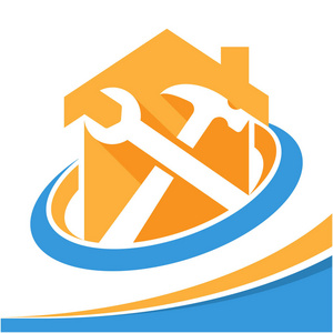 图标标志为业务的维修, 翻新, 家庭护理服务照片