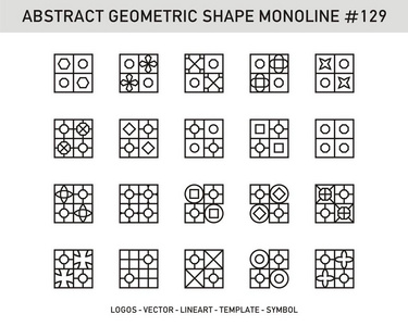 一组几何元素，不可能的形状，隔离在白色上，线条设计，矢量插图