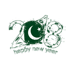2018新年快乐巴基斯坦的贺卡矢量模板