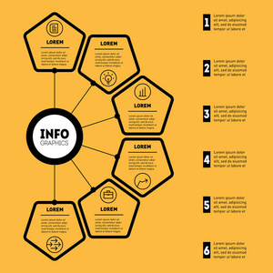 矢量信息图。 商业技术或教育过程的基本组成部分。 有选择的商业概念。 圆图图或演示文稿的Web模板。 报告的一部分