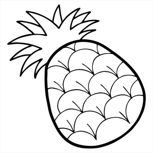 白色背景卡通菠萝矢量图
