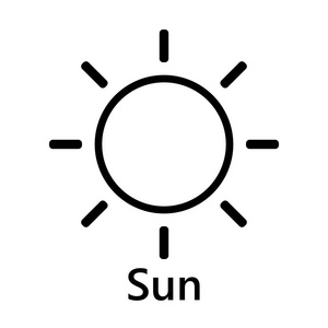 太阳符号直黑文本