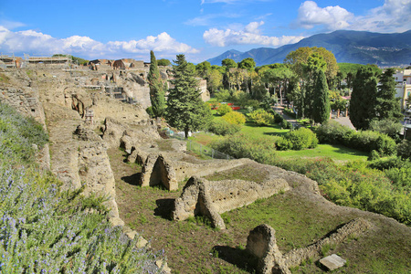 意大利Vesuvio山火山喷发破坏的古城庞贝遗址