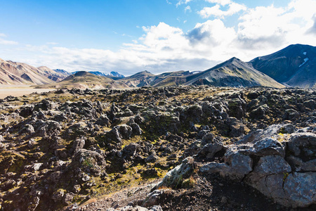 冰岛 Laugahraun 熔岩场的表面