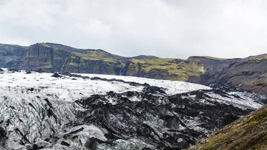 冰岛 Solheimajokull 冰川表面