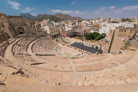 西班牙卡塔赫纳市的罗马圆形剧场。