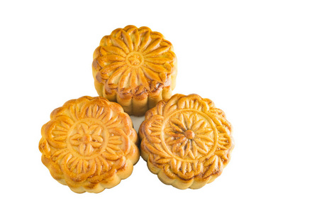 中国中秋节月饼白色背景食品图片