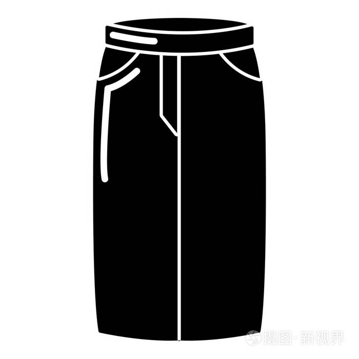 裤子牛仔裤图标简单的黑色风格