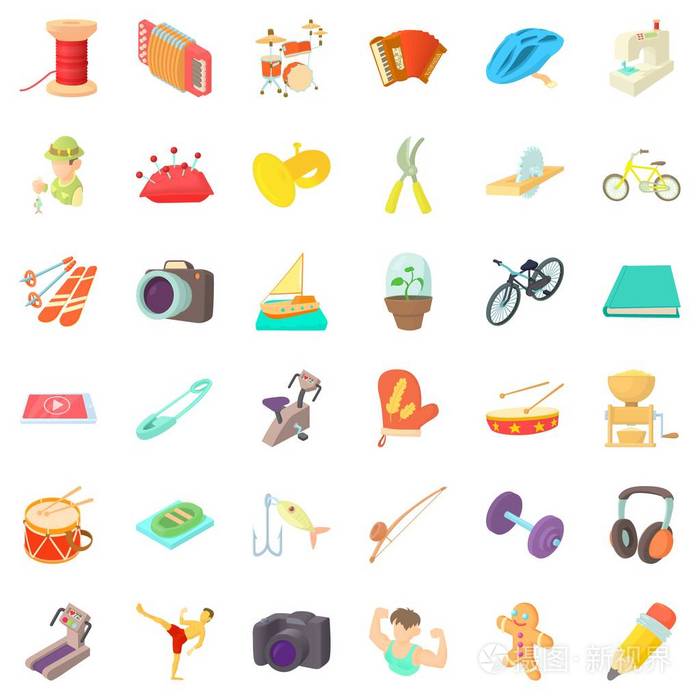 爱好图标集, 卡通风格