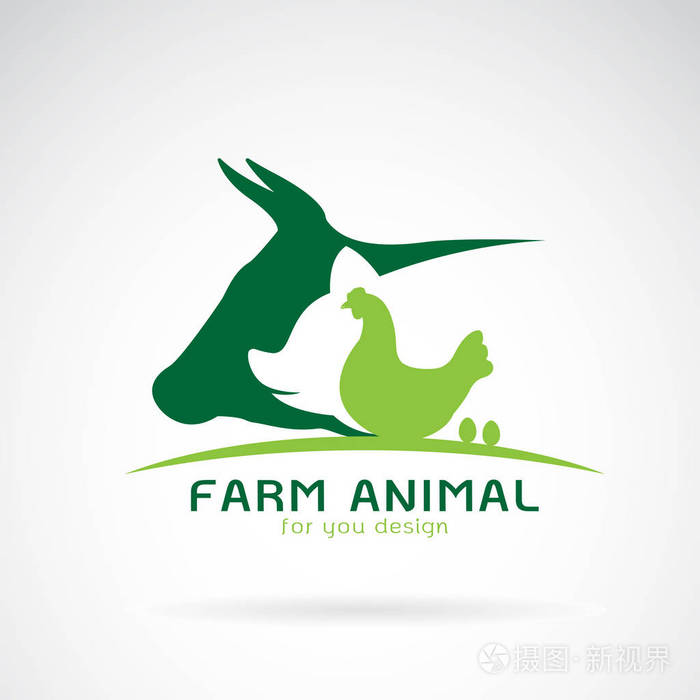 牛, 猪, 鸡, 蛋.标志