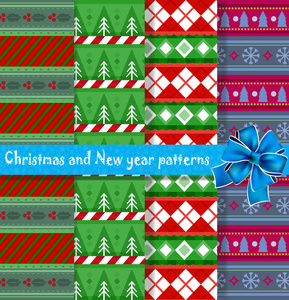 节日山雀可爱的彩色圣诞或新的一年无缝 bac