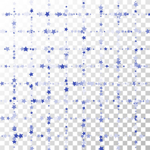 许多随机下落的星在透明背景上五彩纸屑