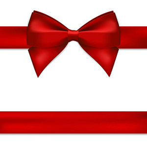 红色礼品弓和丝带。