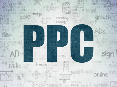 营销理念  Ppc 数字数据纸张背景上