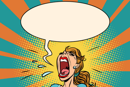 歇斯底里的年轻女孩图片