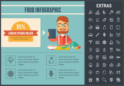 食品信息模板元素和图标