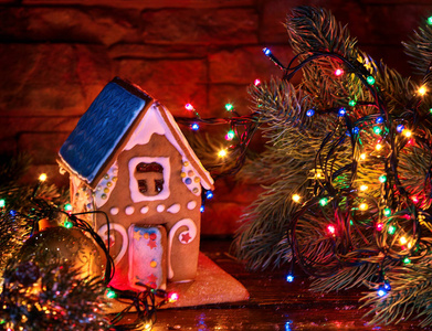 圣诞灯屋图片