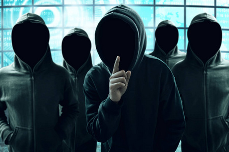 未知病毒一群未知的黑客照片