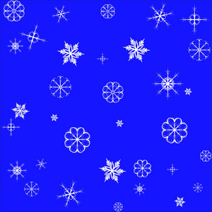 雪花无缝图案孤立的圣诞矢量插图