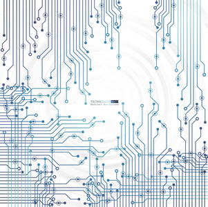 矢量电路板插图。 抽象技术