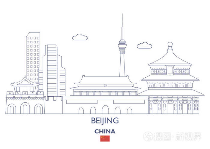 中国北京城市天际线
