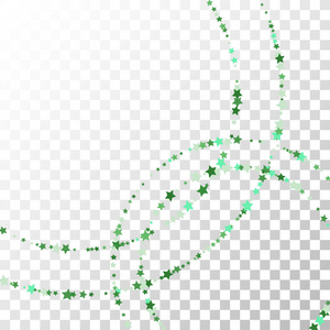 许多随机下落的星在透明背景上五彩纸屑
