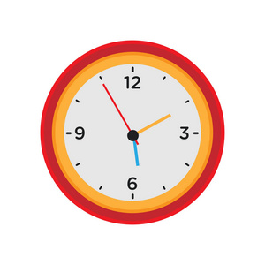 时钟墙矢量圆形时间隔离白色图标。观看小时插图圆圈分钟黑色经典办公室指针