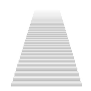 白色楼梯矢量图的前视图照片