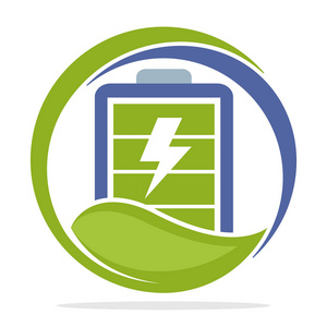 标志图标与环保电池概念的技术业务
