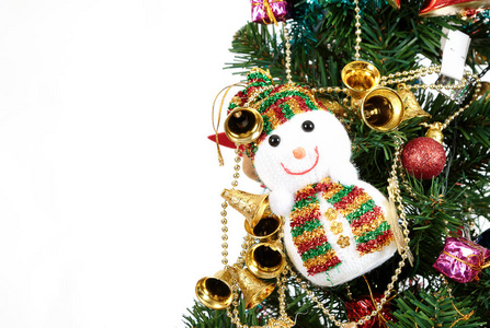 树上的圣诞树装饰品, 在白色上隔离