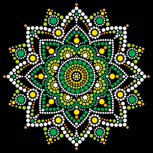 重复构图曼达拉矢量点艺术原住民点画复古民间设计灵感来源于澳大利亚