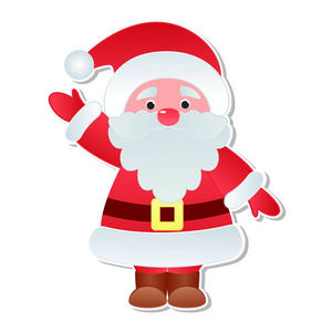 圣诞圣诞老人矢量偶像人物构成圣诞节男子红色传统服装可爱的圣诞老人帽子插图
