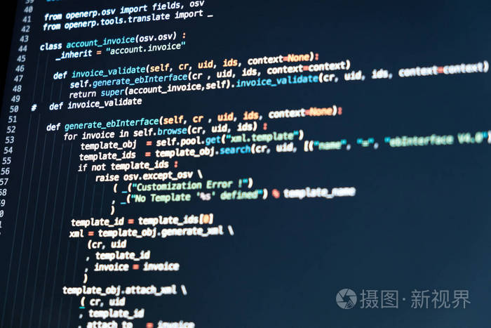 软件开发程序代码。抽象背景照片-正版商用图片108ecr-摄图新视界