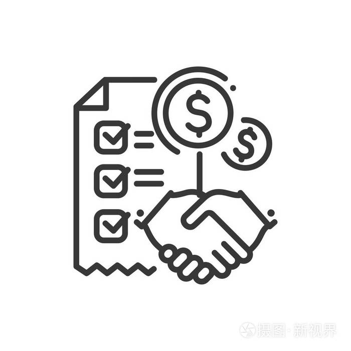 合同线设计单隔离图标