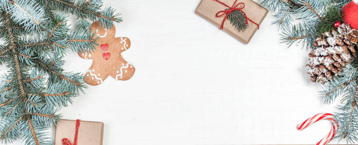 圣诞节背景与节日装饰元素图片