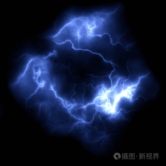 黑暗背景下的球闪电